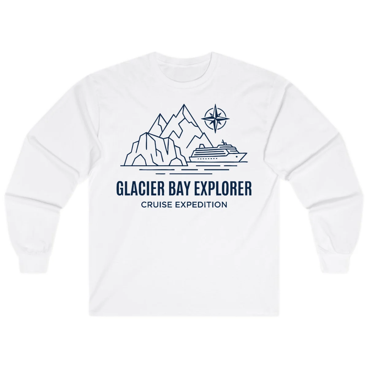 Glacier Bay Explorer Alaska Cruise Long Sleeve in White