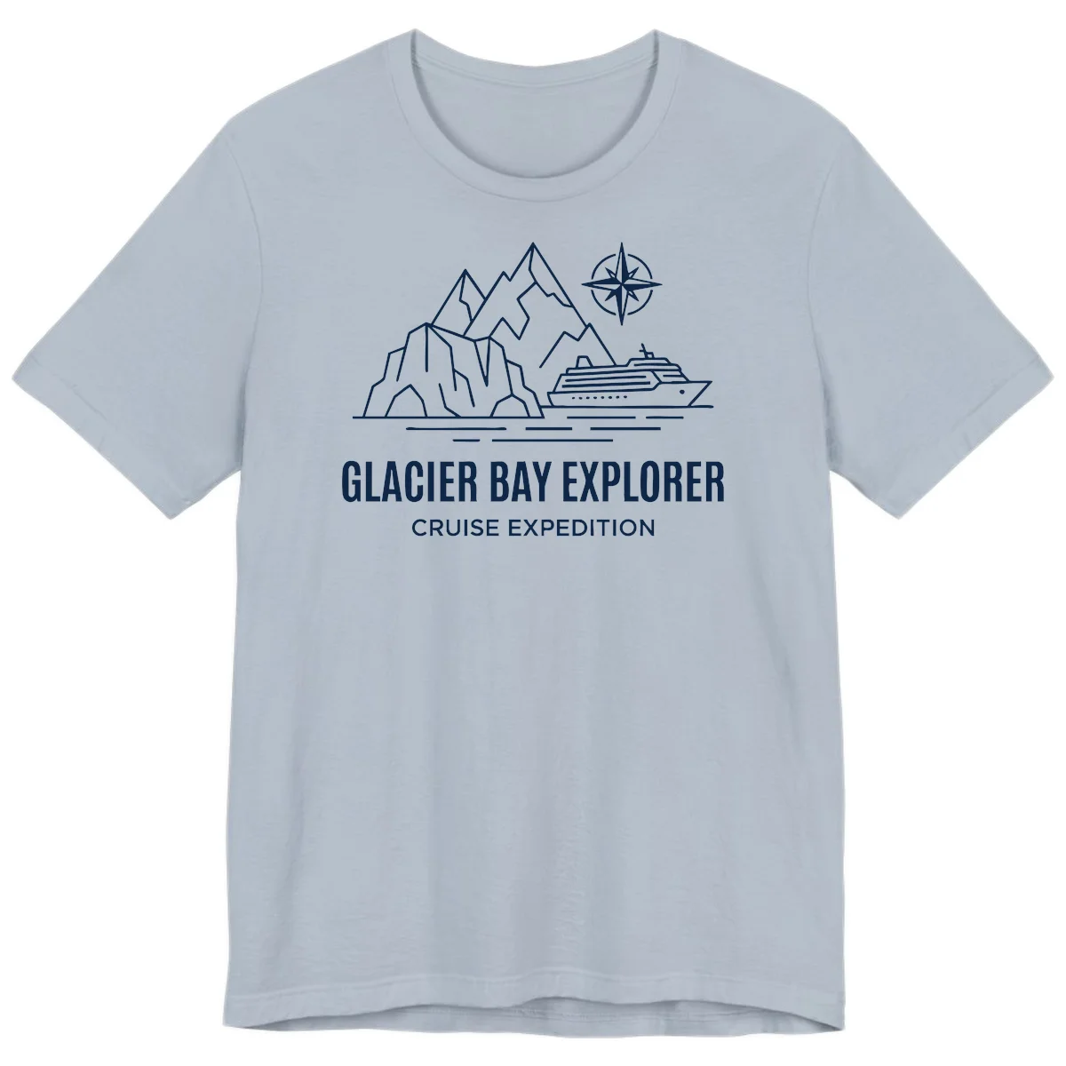 Glacier Bay Explorer Alaska Cruise Premium Tee in Light Blue