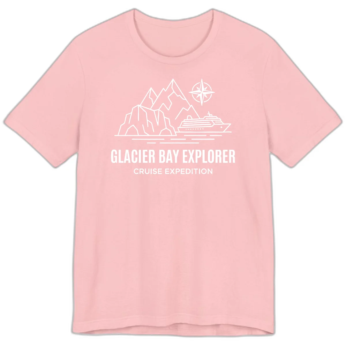 Glacier Bay Explorer Alaska Cruise Premium Tee in Pink
