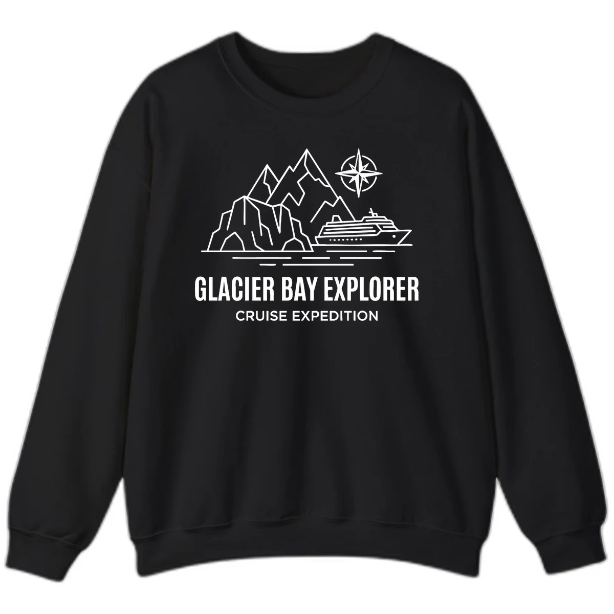 Glacier Bay Explorer Alaska Cruise Sweatshirt in Black