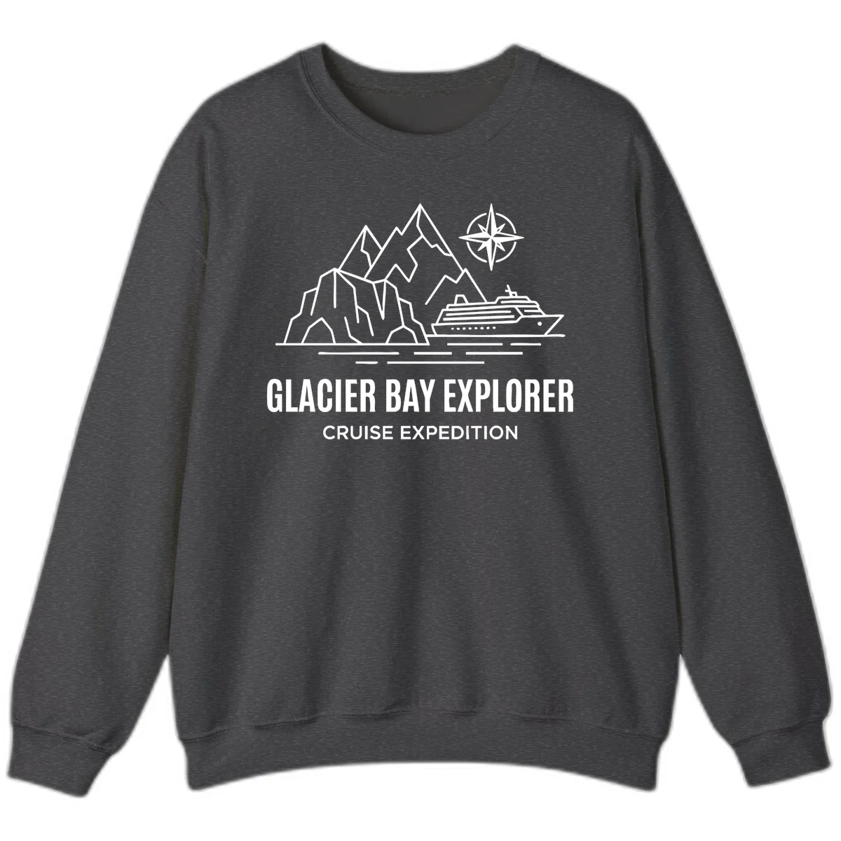 Glacier Bay Explorer Alaska Cruise Sweatshirt in Dark Heather