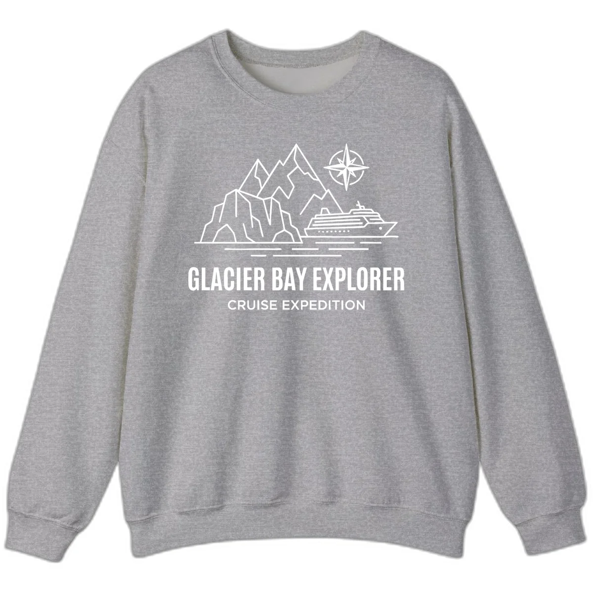 Glacier Bay Explorer Alaska Cruise Sweatshirt in Sport Grey