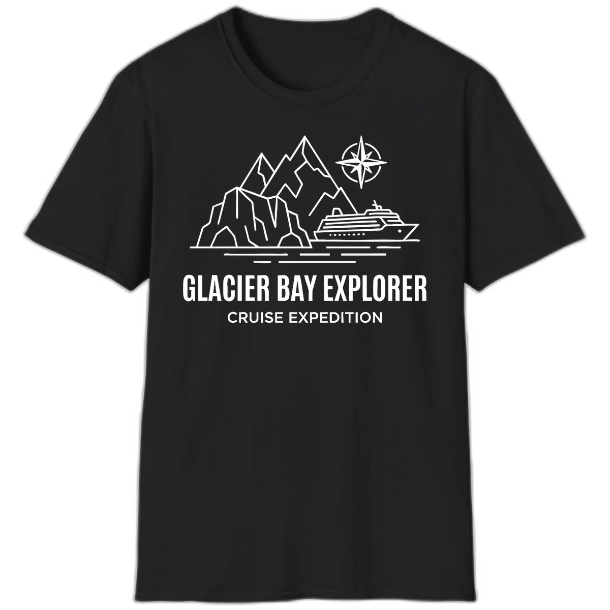 Glacier Bay Explorer Cruise Expedition T-Shirt in Black
