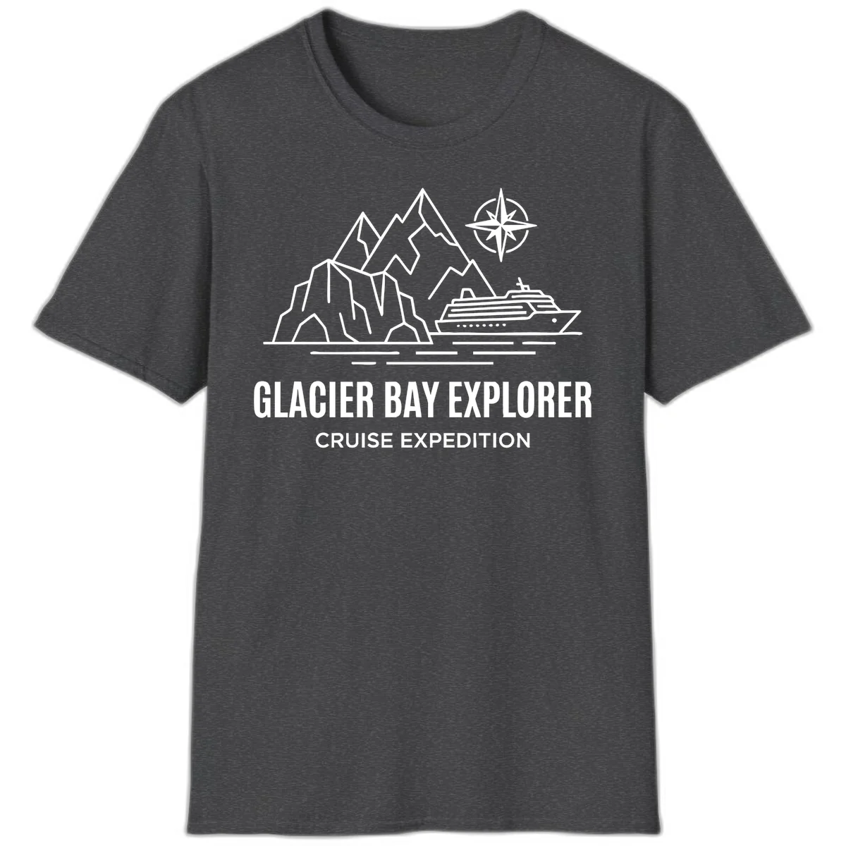 Glacier Bay Explorer Alaska Cruise T-Shirt in Dark Heather