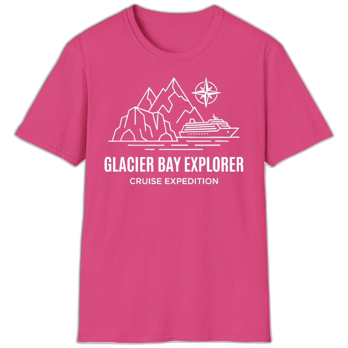 Glacier Bay Explorer Alaska Cruise T-Shirt in Heliconia