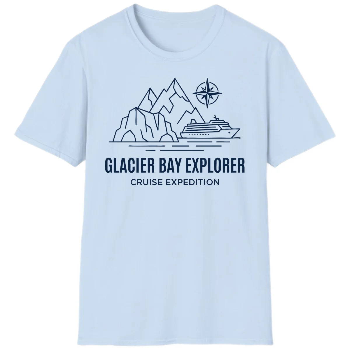 Glacier Bay Explorer Alaska Cruise T-Shirt in Light Blue