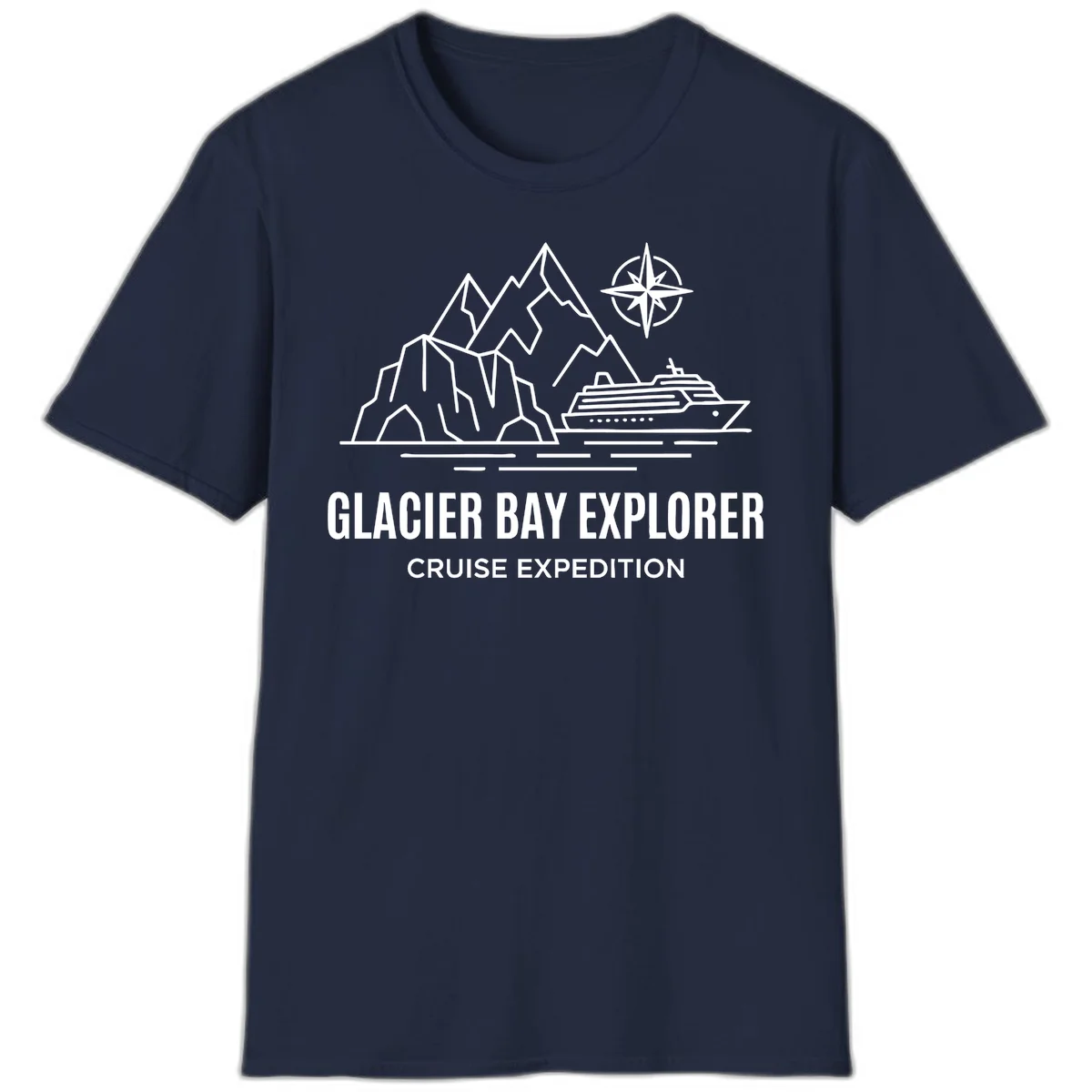 Glacier Bay Explorer Alaska Cruise T-Shirt in Navy