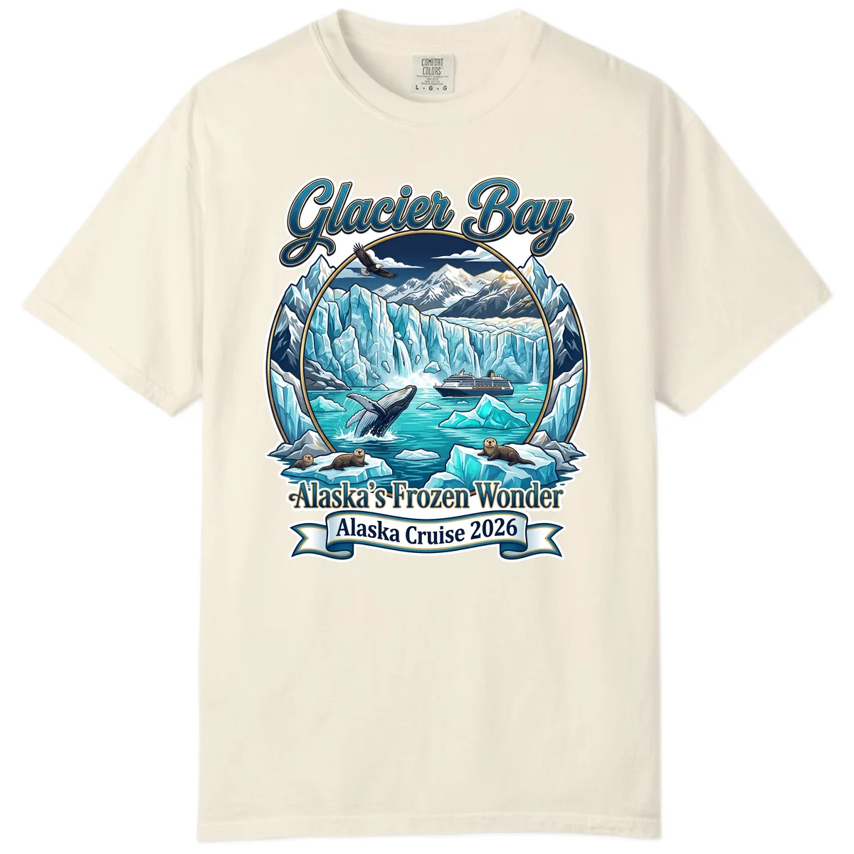 Glacier Bay Alaska's Frozen Wonder Comfort Color Tee in Ivory