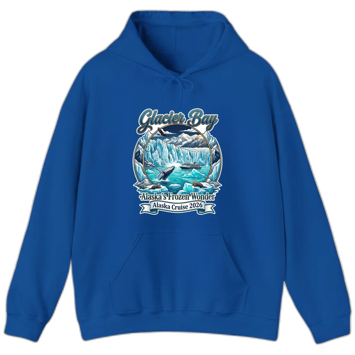 Glacier Bay Alaska's Frozen Wonder Hoodie in Royal
