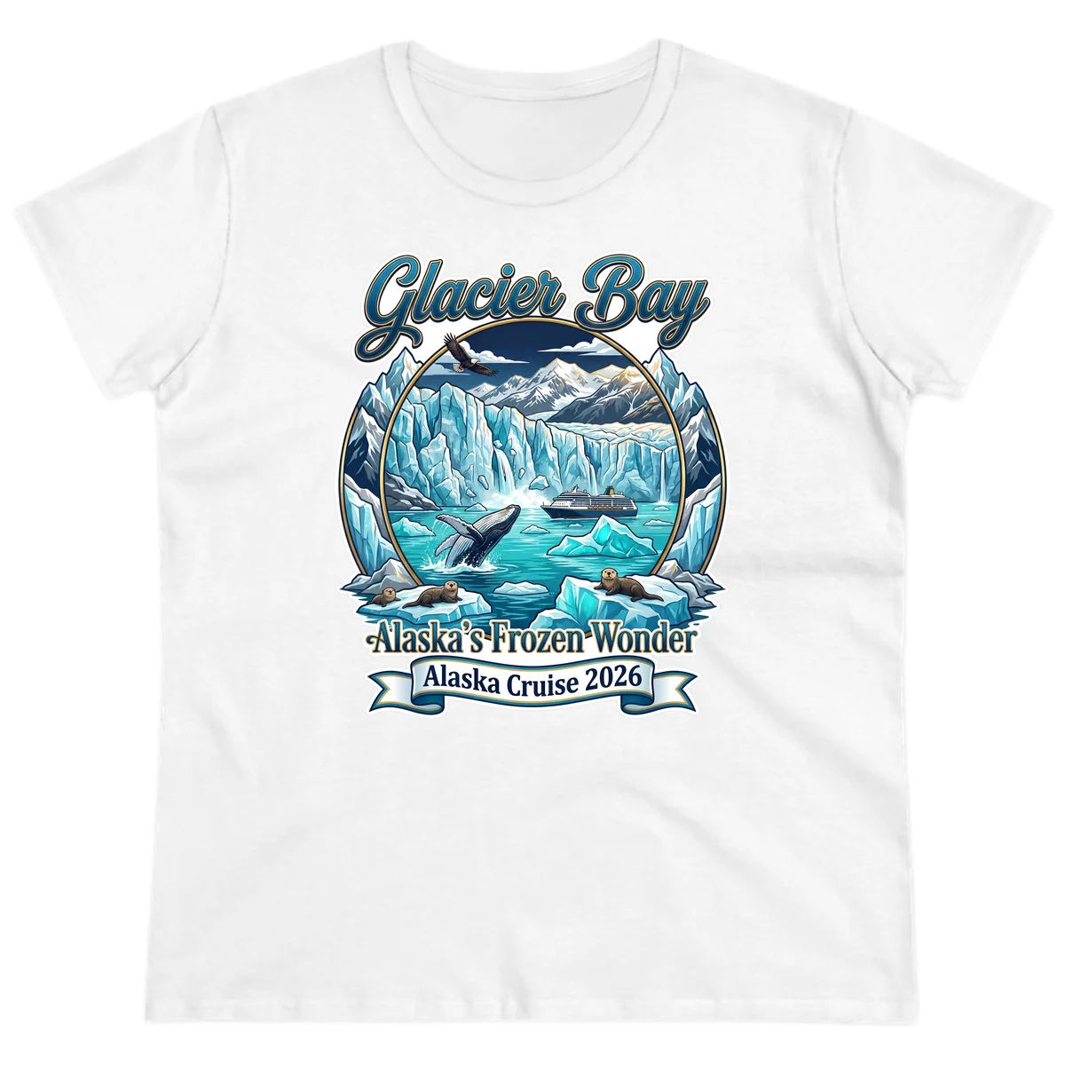 Glacier Bay Alaska's Frozen Wonder Ladies Tee in White