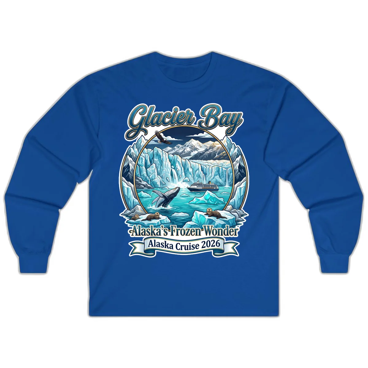 Glacier Bay Alaska's Frozen Wonder Long Sleeve Shirt in Royal