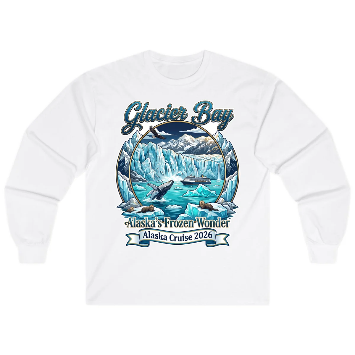 Glacier Bay Alaska's Frozen Wonder Long Sleeve Shirt in White