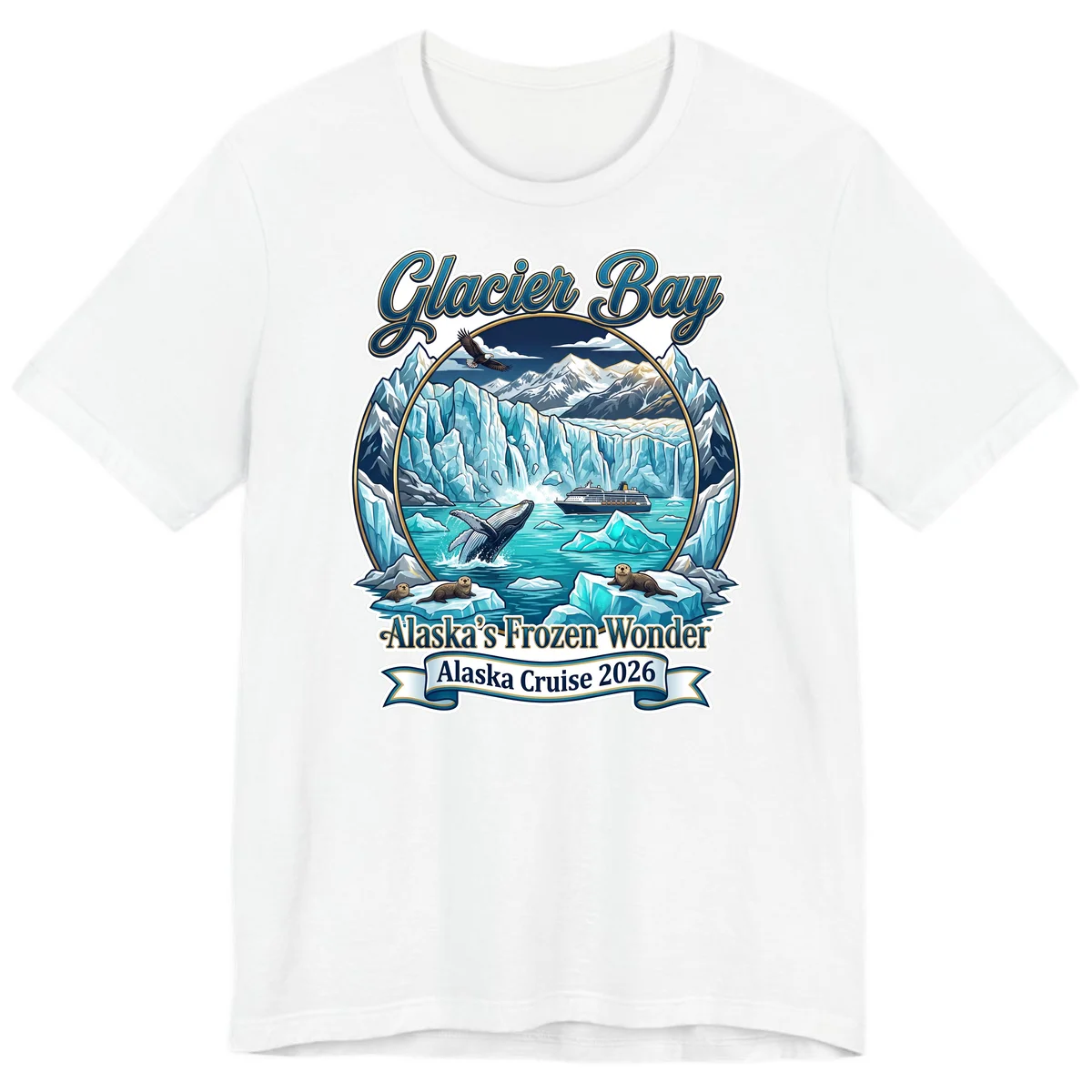 Glacier Bay Alaska's Frozen Wonder Premium T-Shirt in White