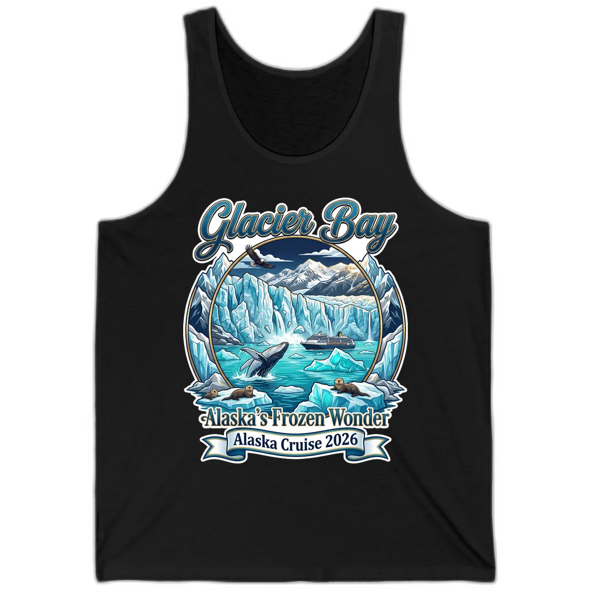 Glacier Bay Alaska's Frozen Wonder Tank Top in Black