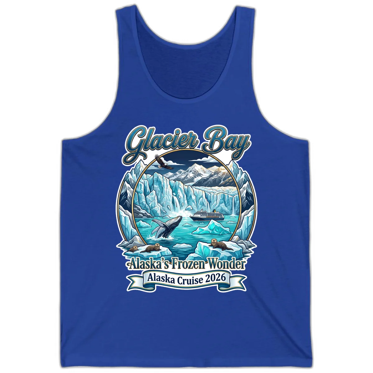 Glacier Bay Alaska's Frozen Wonder Tank Top in True Royal