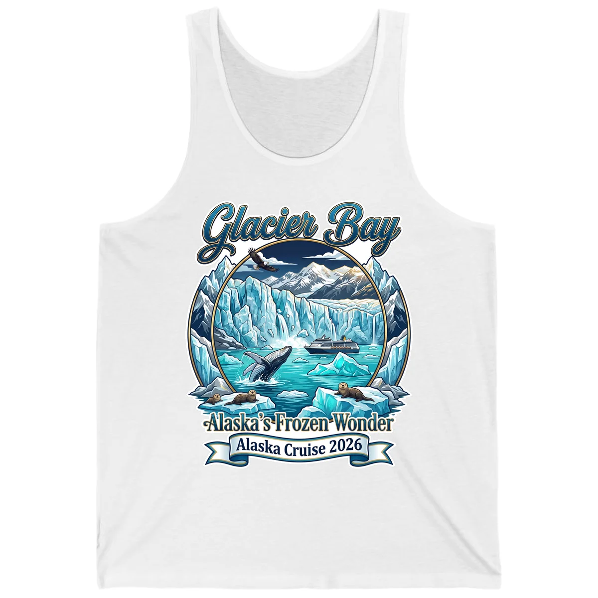 Glacier Bay Alaska's Frozen Wonder Tank Top in White