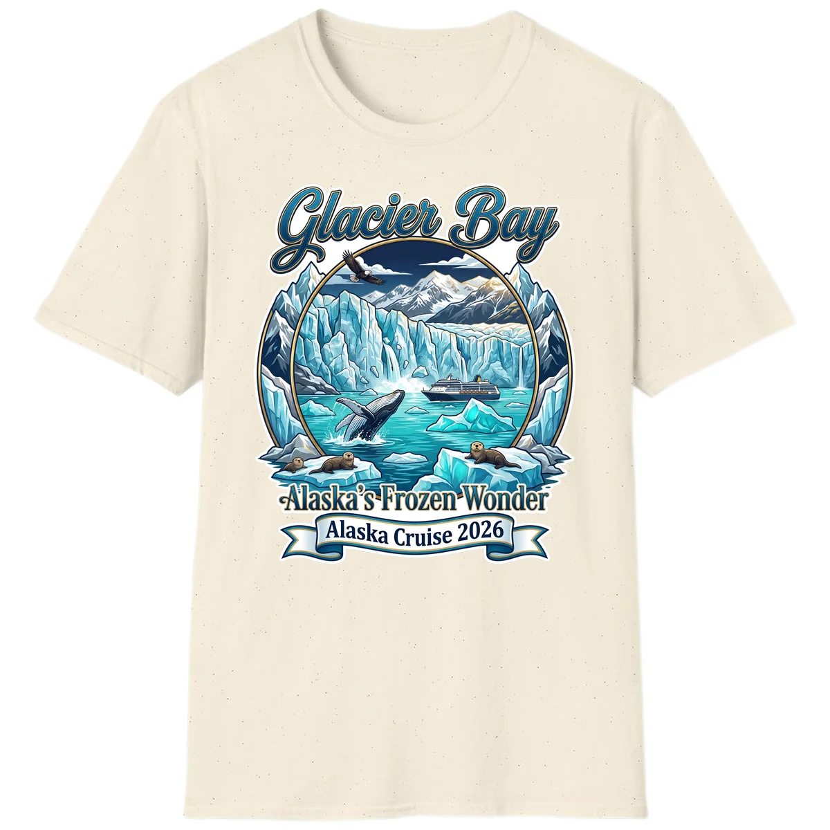 Glacier Bay Alaska's Frozen Wonder T-Shirt in Natural