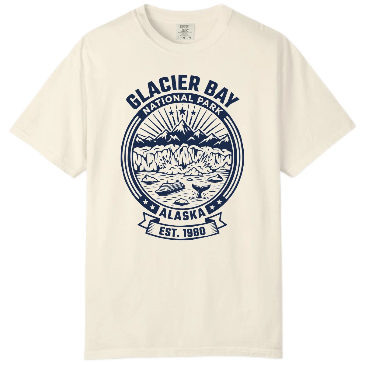 Glacier Bay National Park Comfort Color T-Shirt in Ivory