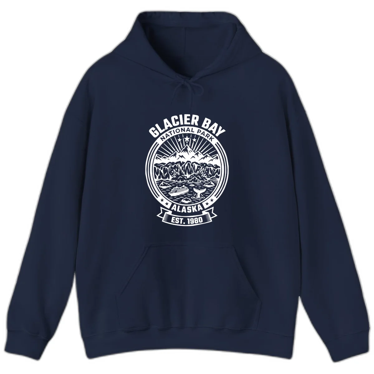 Glacier Bay National Park Alaska Hoodie in Navy