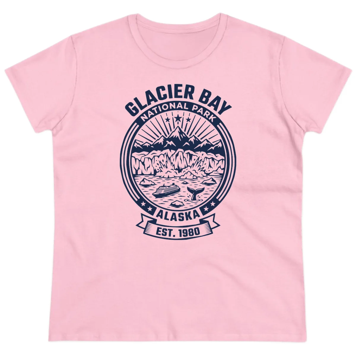 Glacier Bay National Park & Preserve Ladies Tee in Light Pink