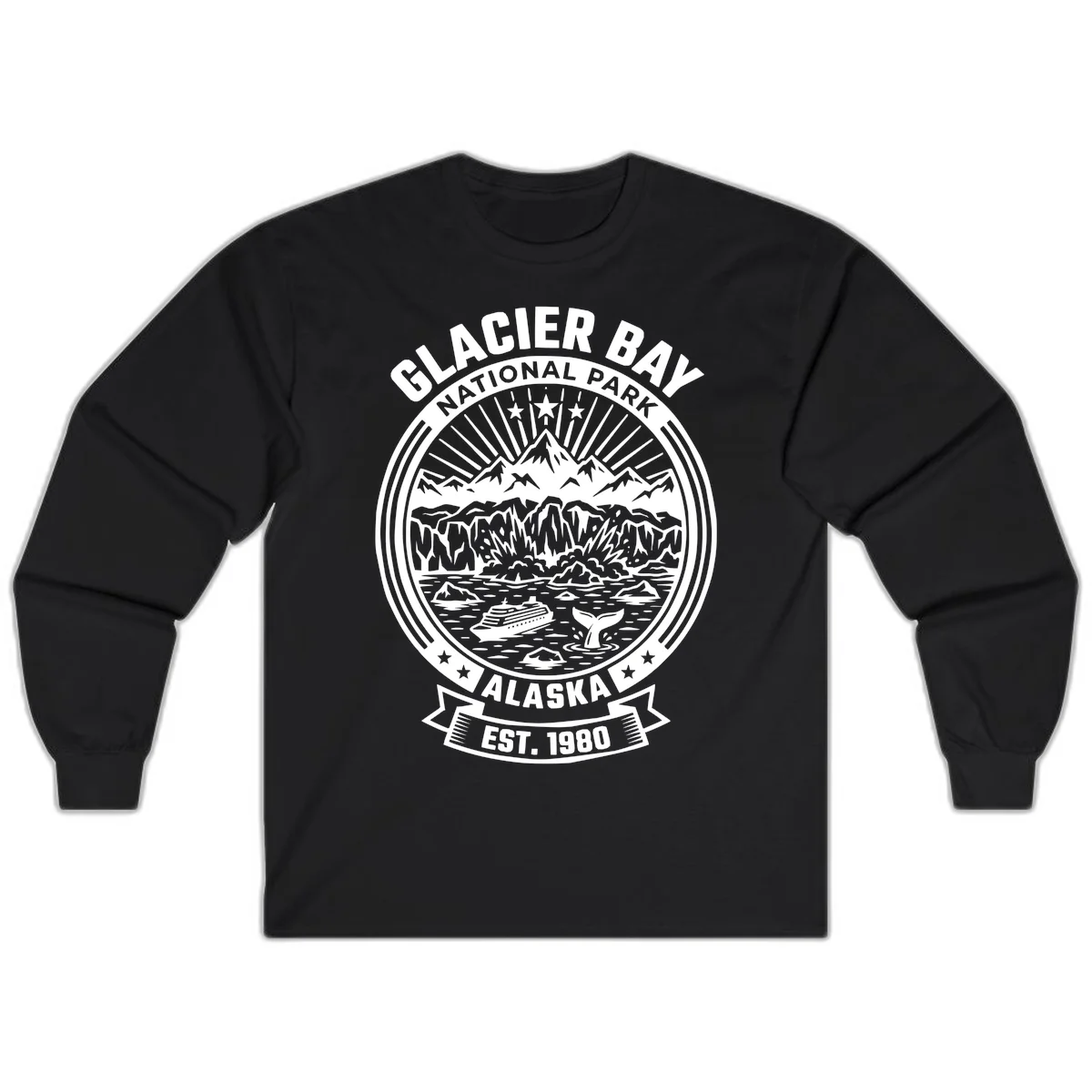 Glacier Bay National Park Alaska Long Sleeve in Black