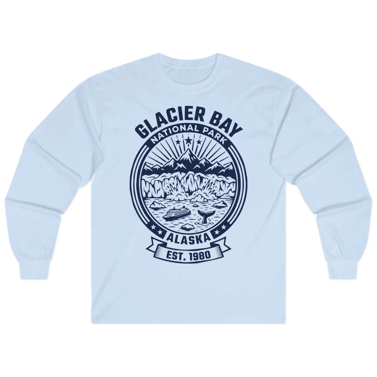 Glacier Bay Alaska National Park Long Sleeve in Light Blue