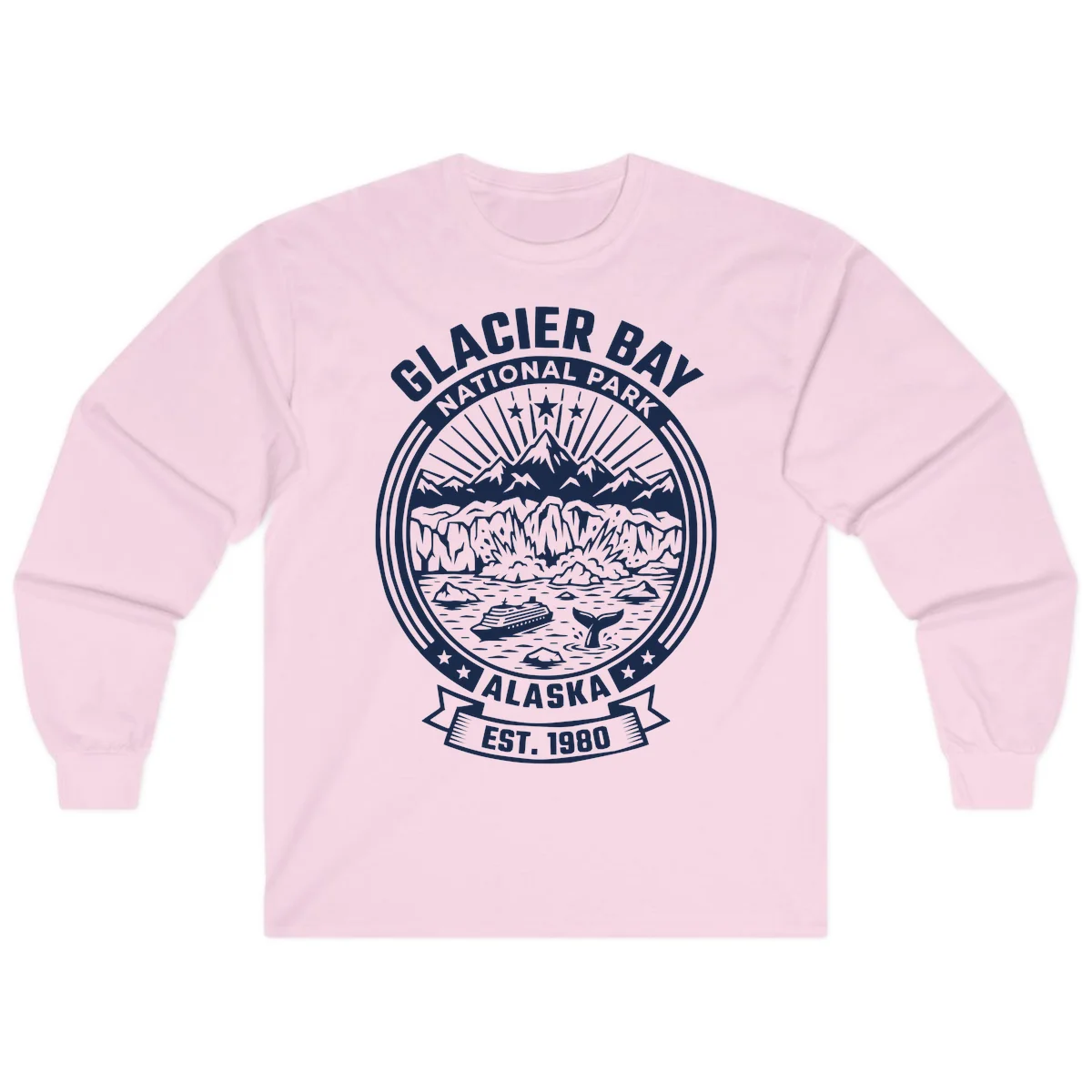 Glacier Bay Alaska National Park Long Sleeve in Light Pink