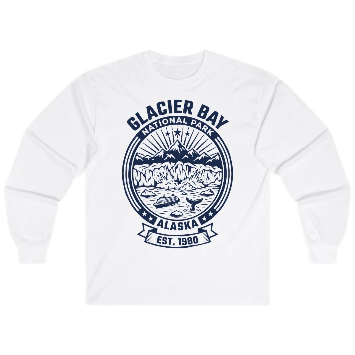 Glacier Bay National Park Alaska Long Sleeve in White