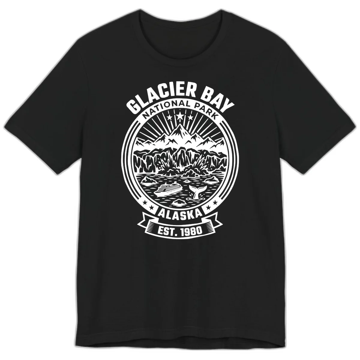 Glacier Bay National Park Alaska Premium T-Shirt in Black