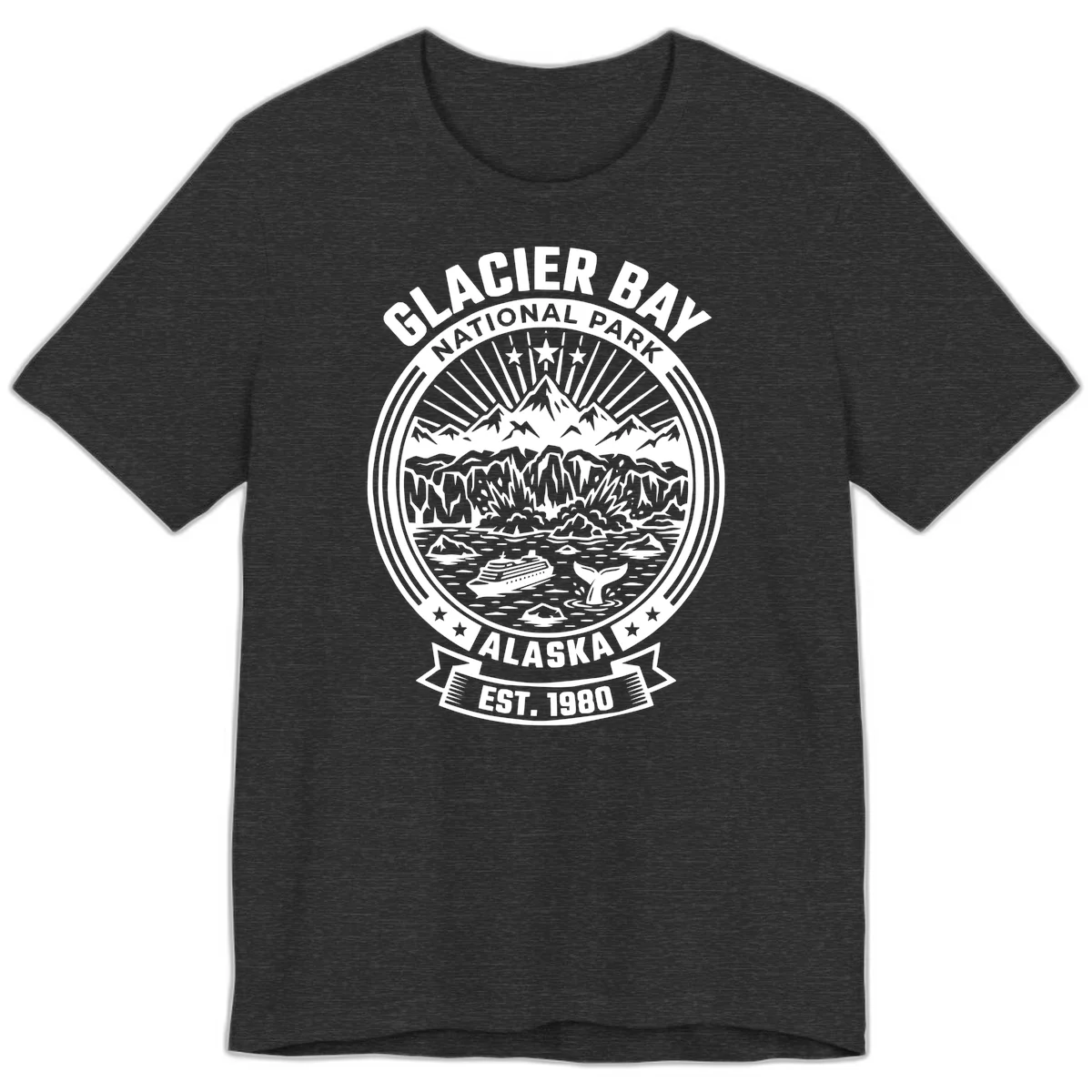 Glacier Bay National Park Alaska Premium T-Shirt in Dark Grey Heather
