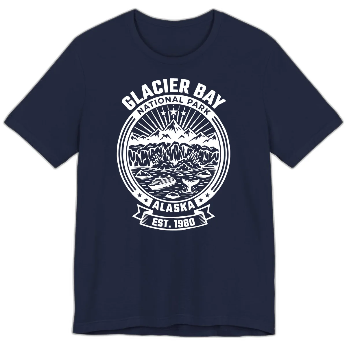 Glacier Bay National Park Alaska Premium T-Shirt in Navy