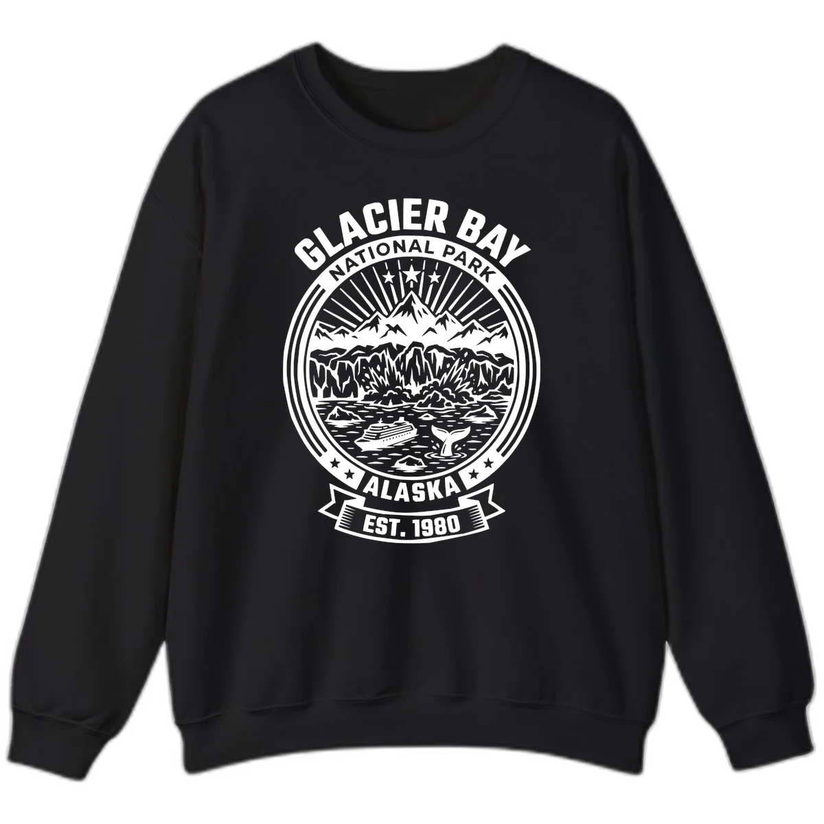 Glacier Bay National Park Alaska Sweatshirt in Black