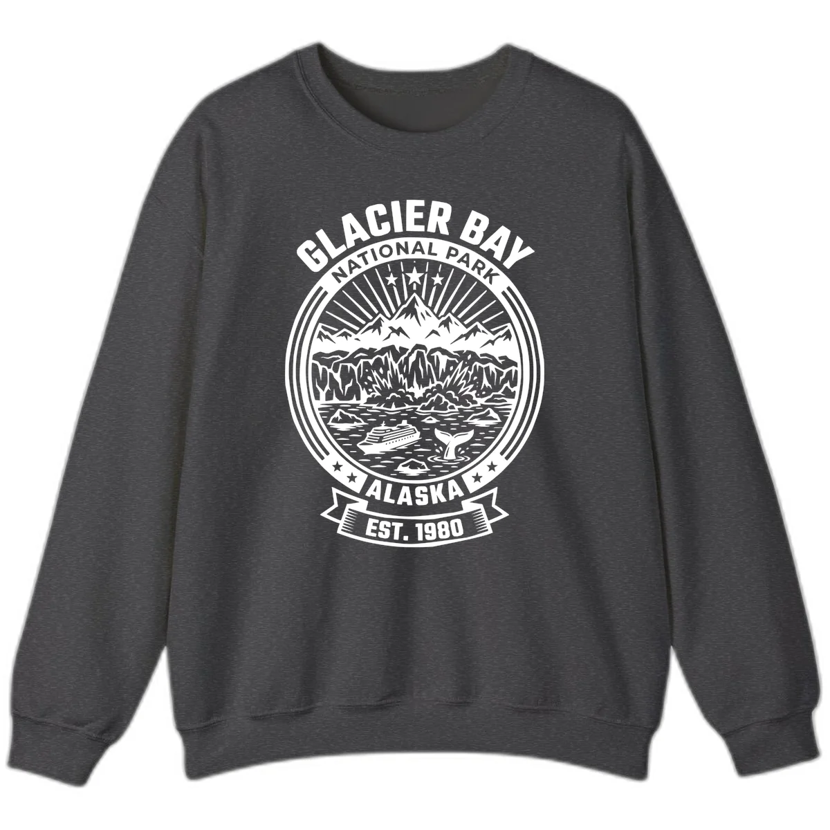 Glacier Bay National Park Alaska Sweatshirt in Dark Heather