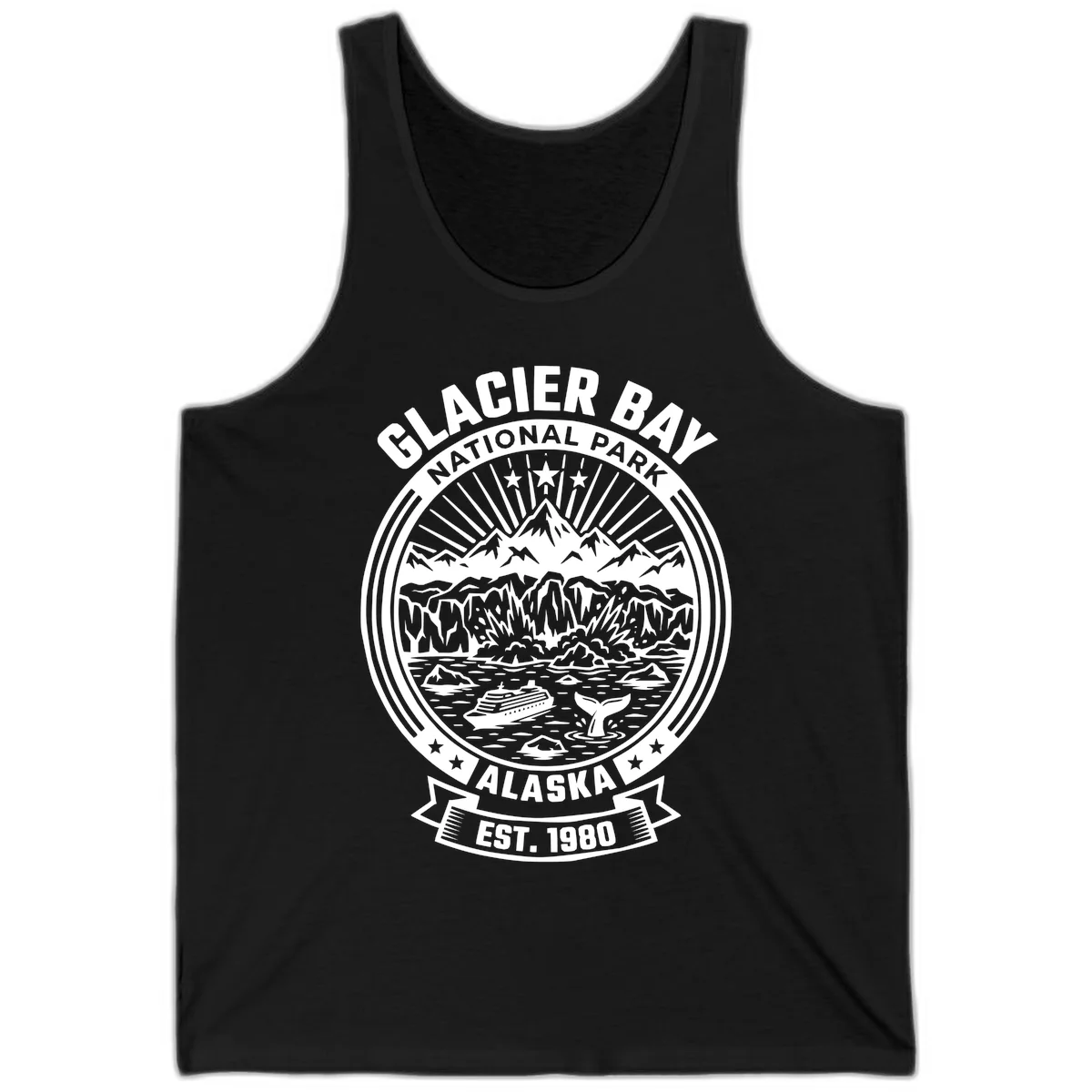 Glacier Bay National Park Alaska Tank Top in Black