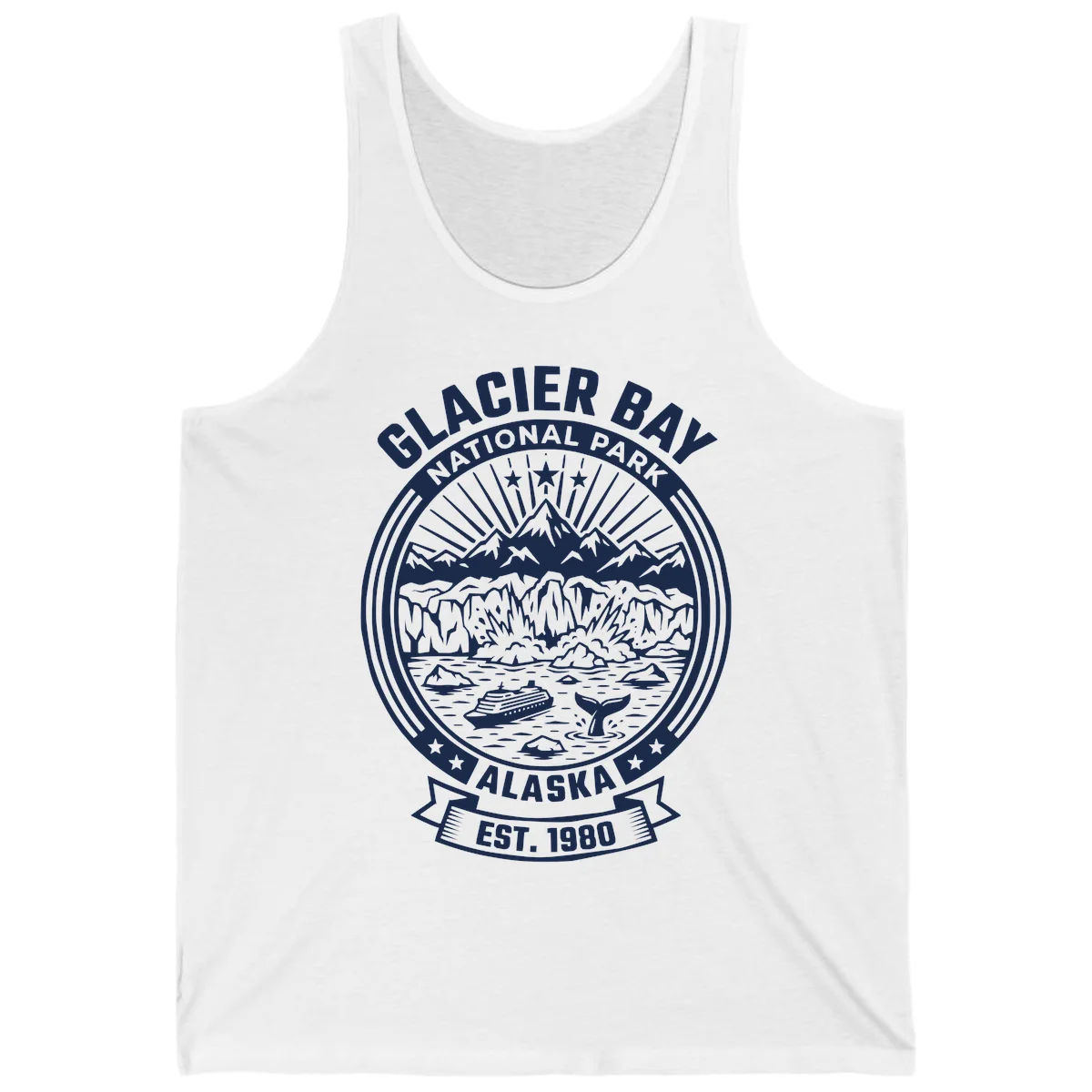 Glacier Bay National Park Alaska Tank Top in White