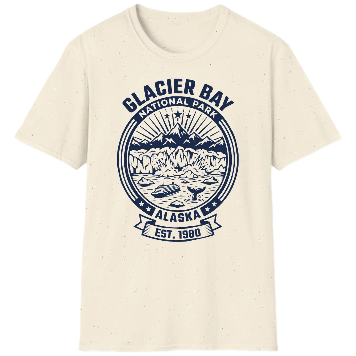 Glacier Bay National Park Alaska Badge T-Shirt in Natural