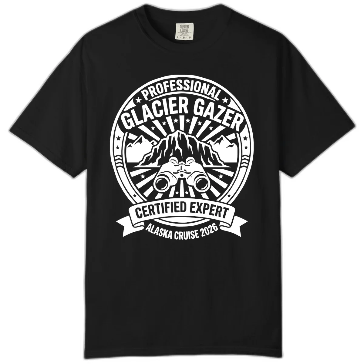 Professional Glacier Gazer Certified Expert Comfort Color T-Shirt in Black