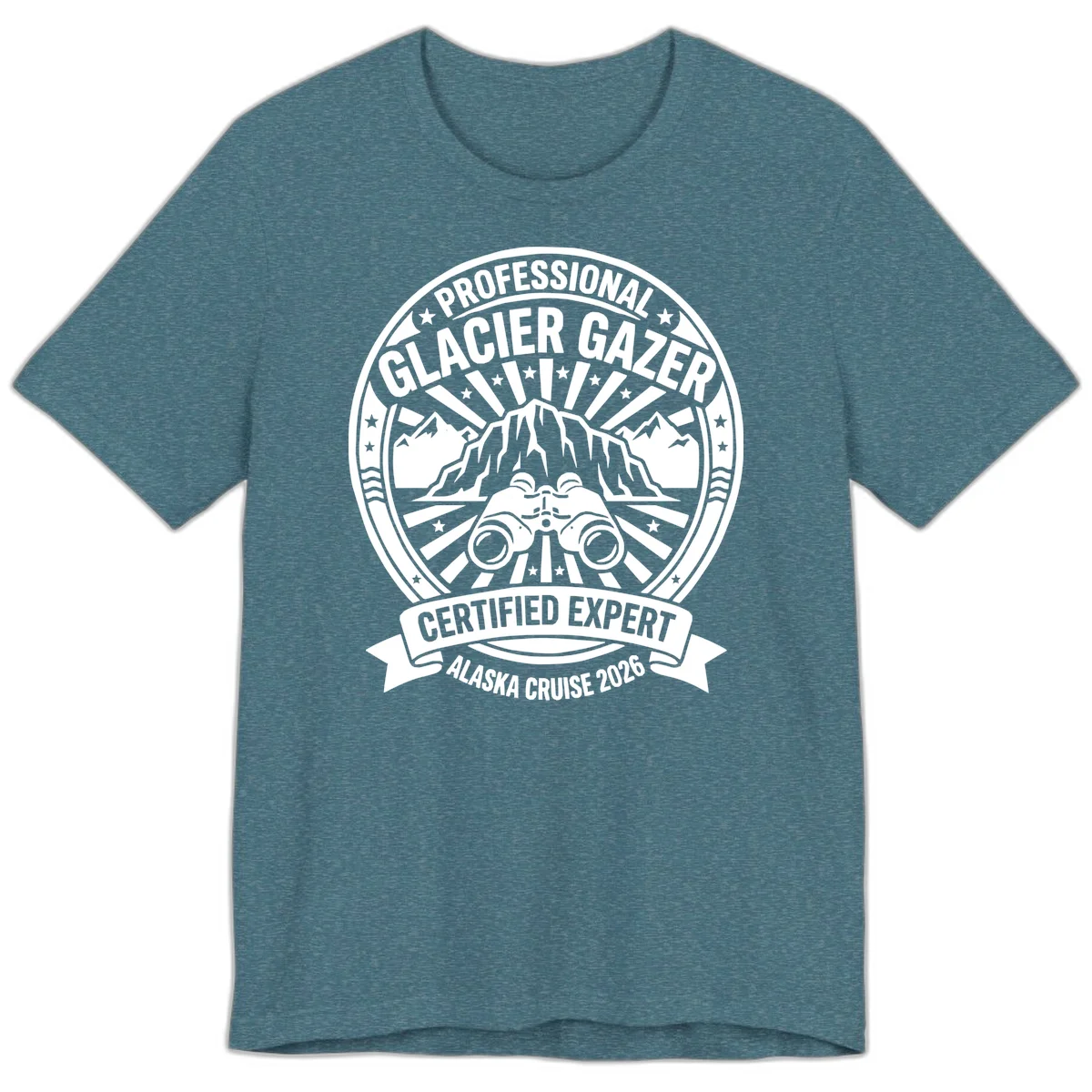 Professional Glacier Gazer Certified Expert Badge Premium T-Shirt in Heather Deep Teal