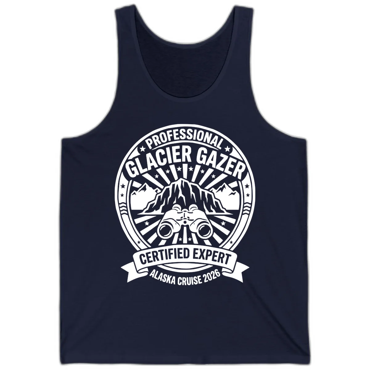 Professional Glacier Gazer Certified Expert Badge Tank Top in Navy