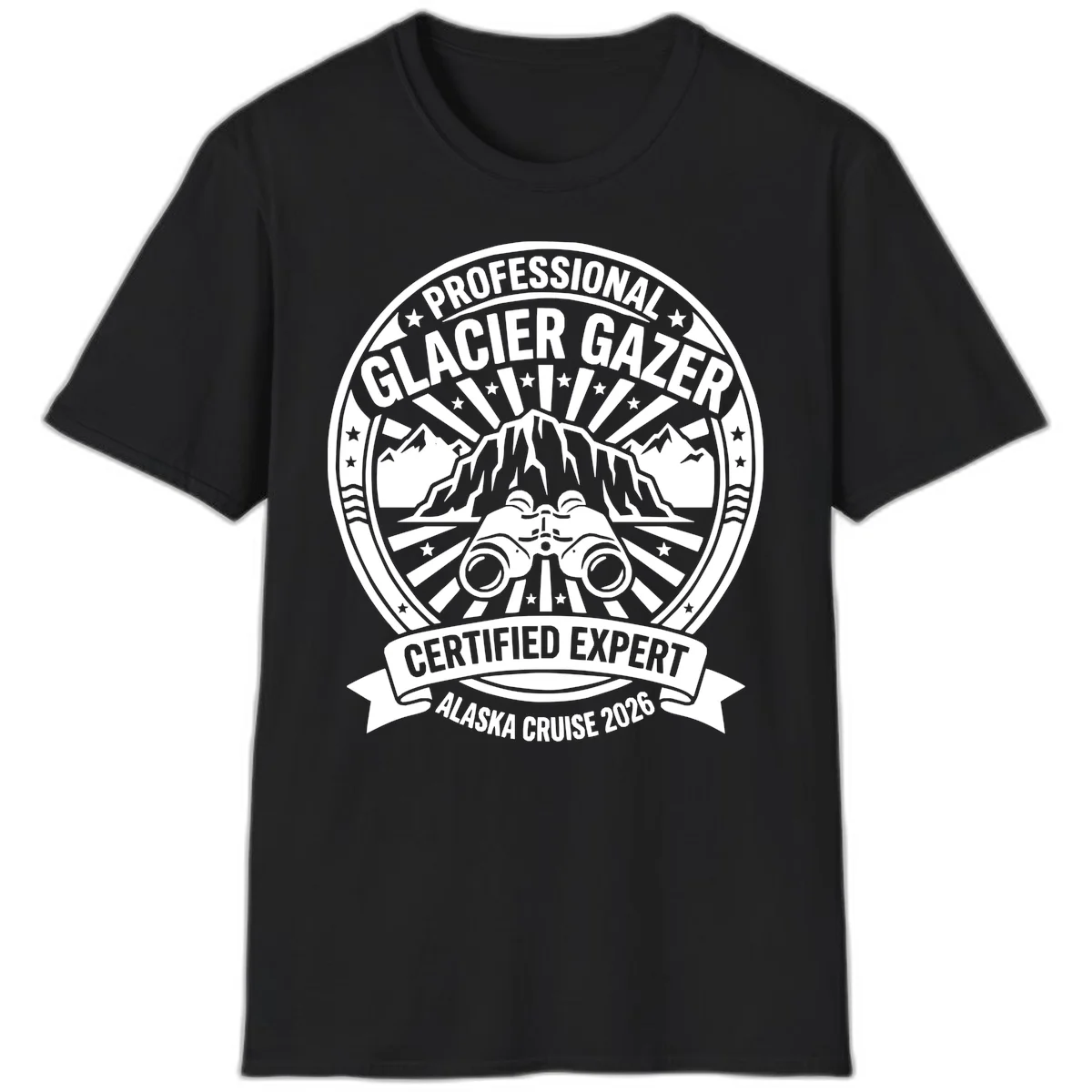 Professional Glacier Gazer Certified Expert Badge T-Shirt in Black