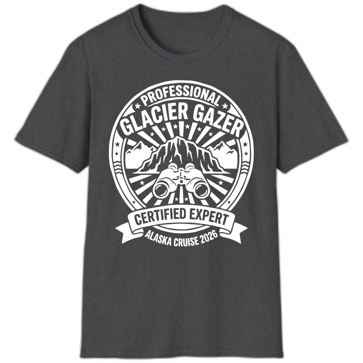 Professional Glacier Gazer Certified Expert Badge T-Shirt in Dark Heather