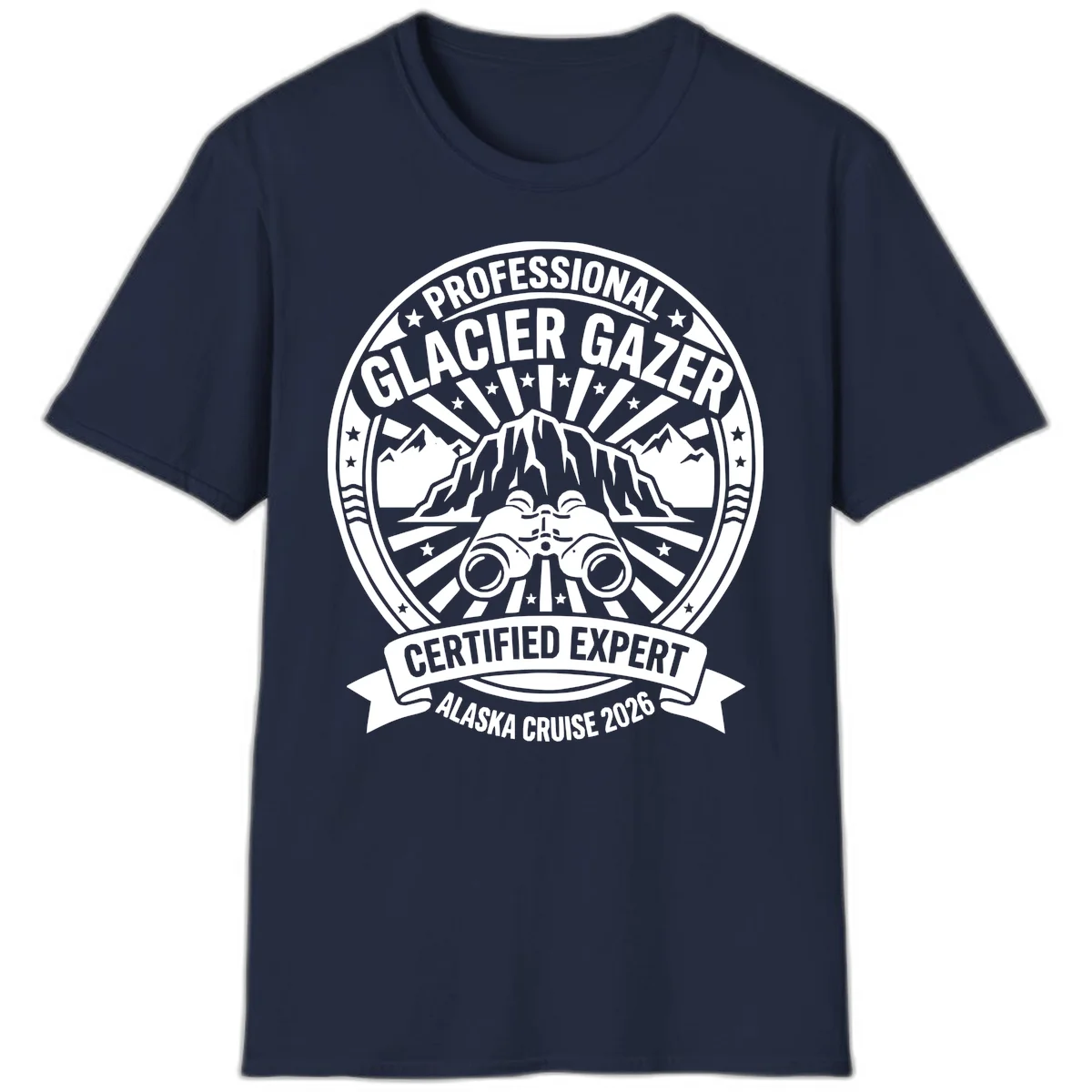 Professional Glacier Gazer Certified Expert Badge T-Shirt in Navy