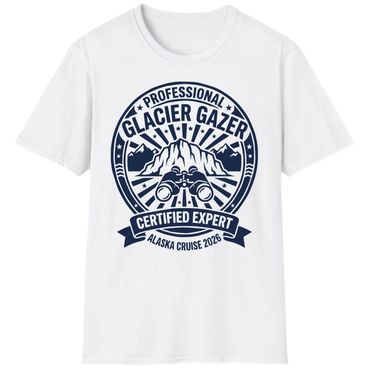 Professional Glacier Gazer Certified Expert Badge T-Shirt in White