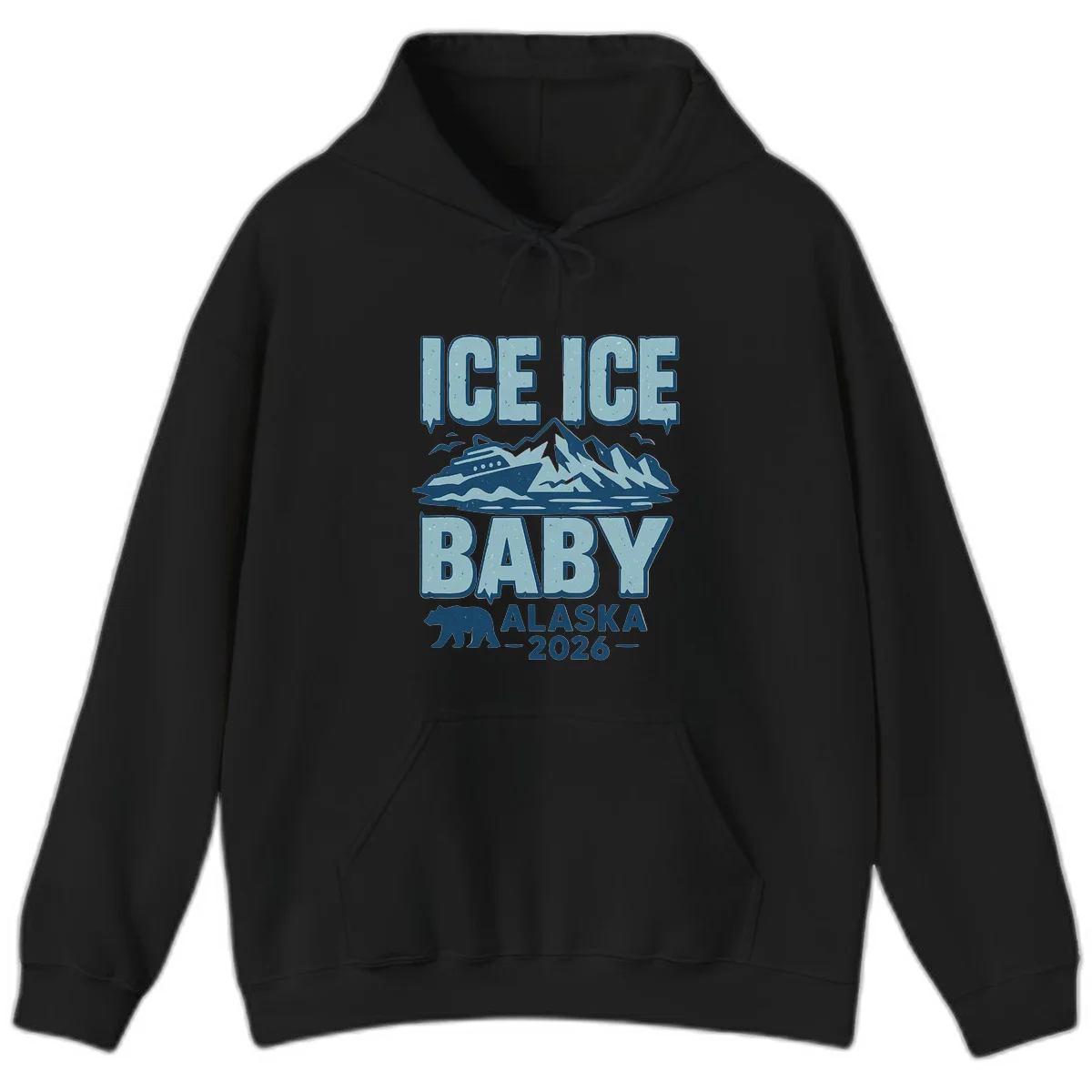 Ice Ice Baby Alaska Cruise Hoodie in Black
