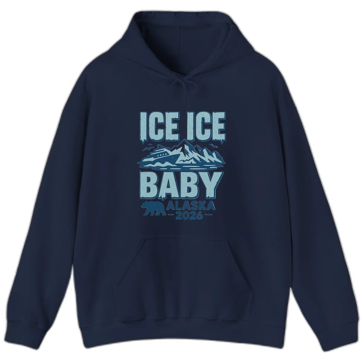 Ice Ice Baby Alaska Cruise Hoodie in Navy