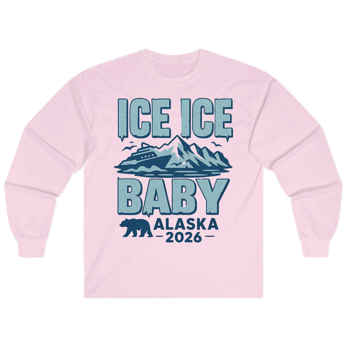 Ice Ice Baby Alaska Cruise Long Sleeve in Light Pink