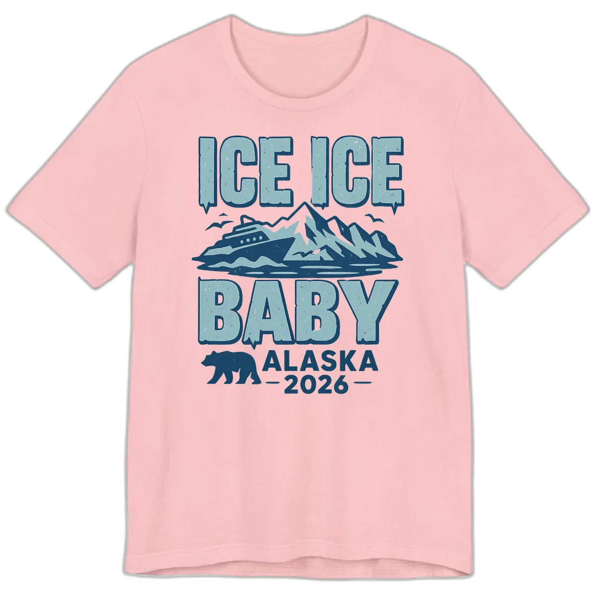 Ice Ice Baby Alaska Cruise Premium Tee in Pink