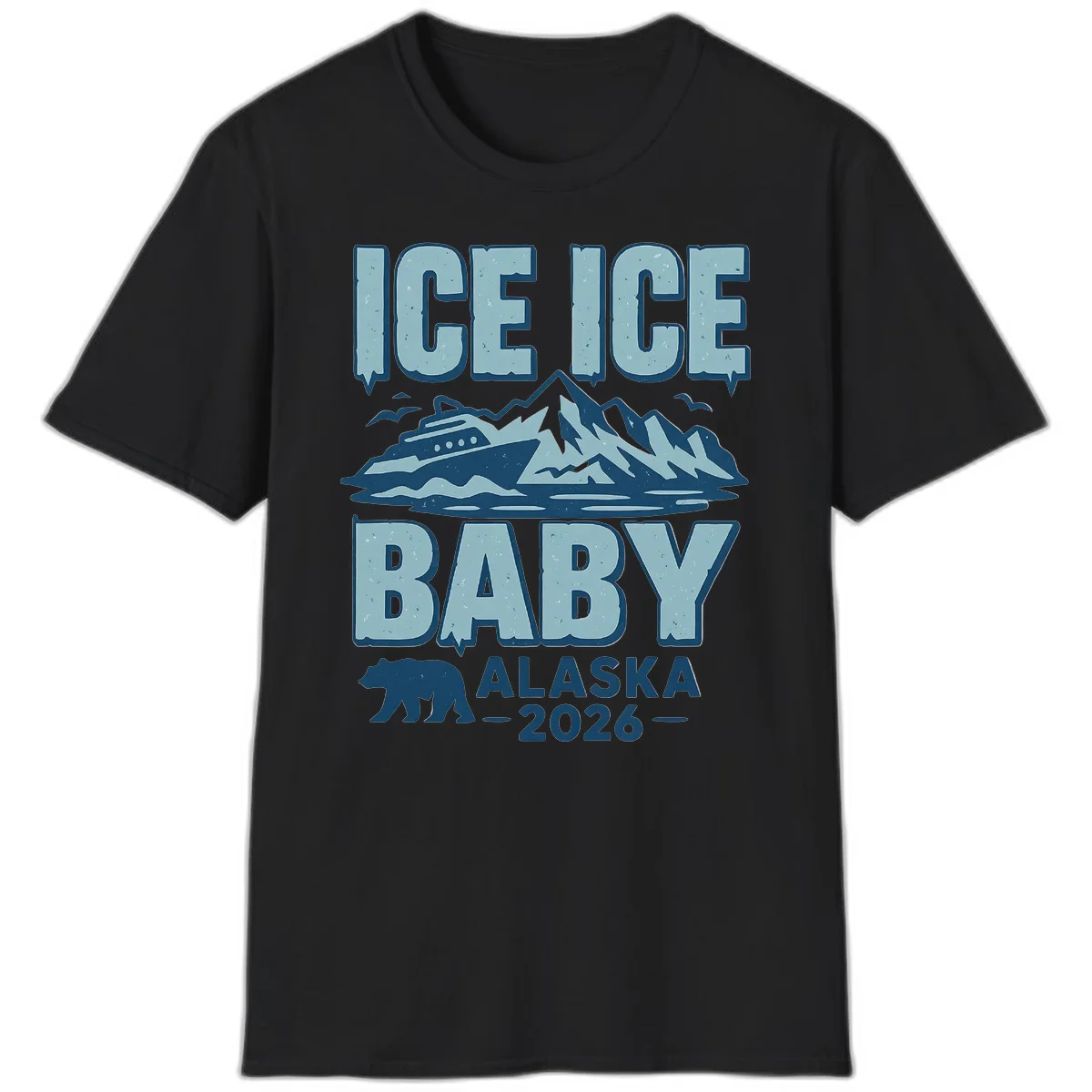 Ice Ice Baby Alaska Cruise T-Shirt in Black