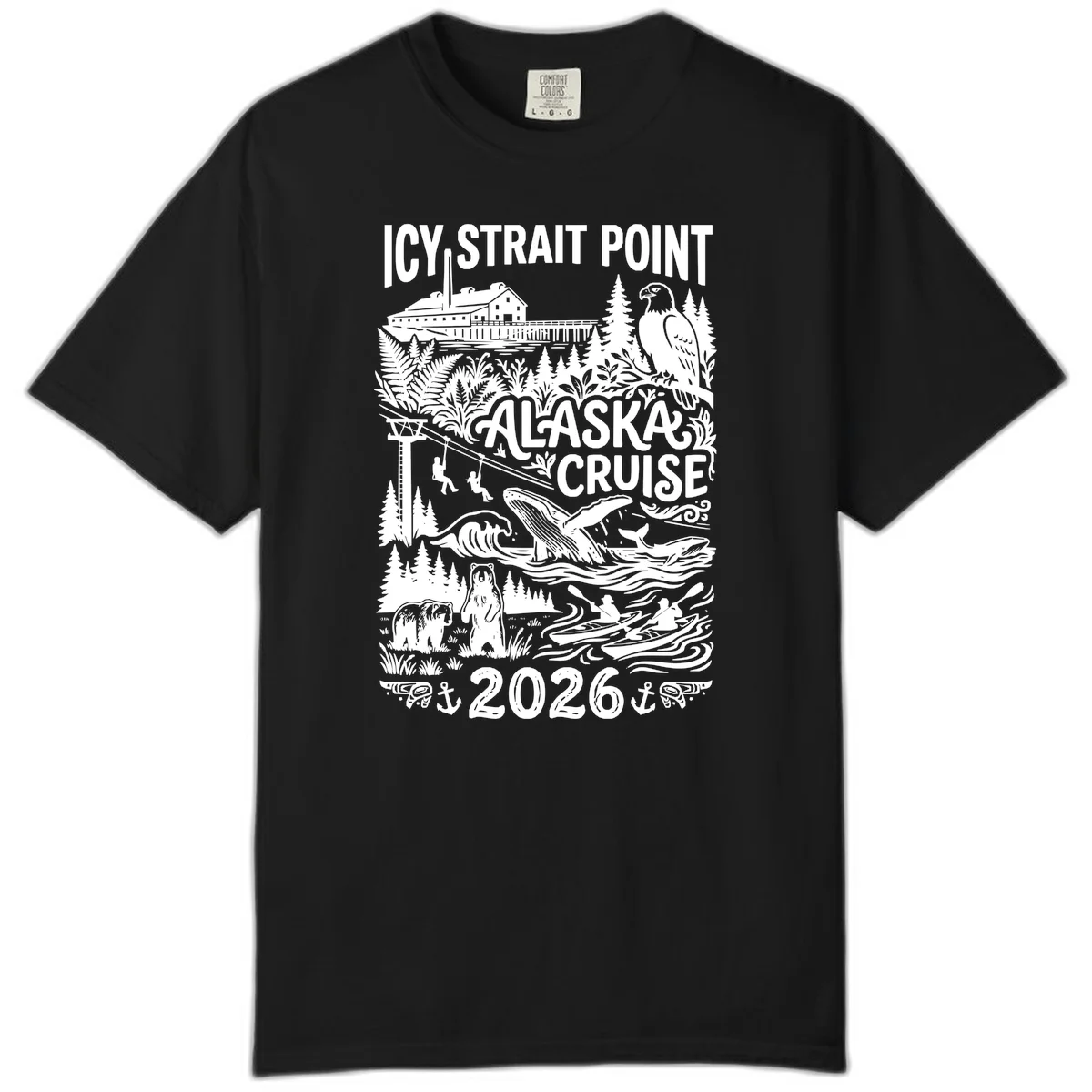 Icy Strait Point Alaska Cruise 2026 Comfort Color in Black