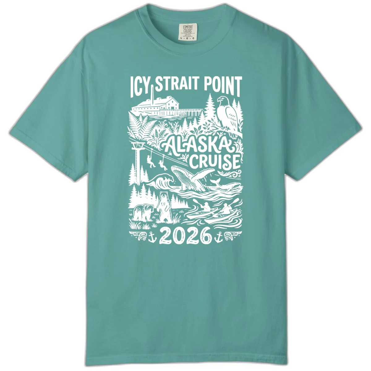 Icy Strait Point Alaska Cruise 2026 Comfort Color in Seafoam